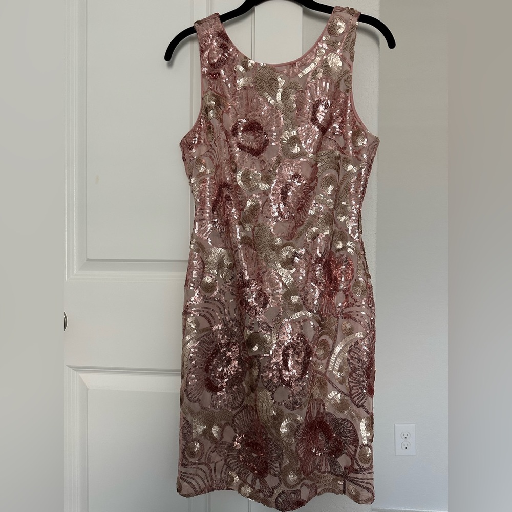 Gianni Bini Blush Sleeveless Sequin Dress size M